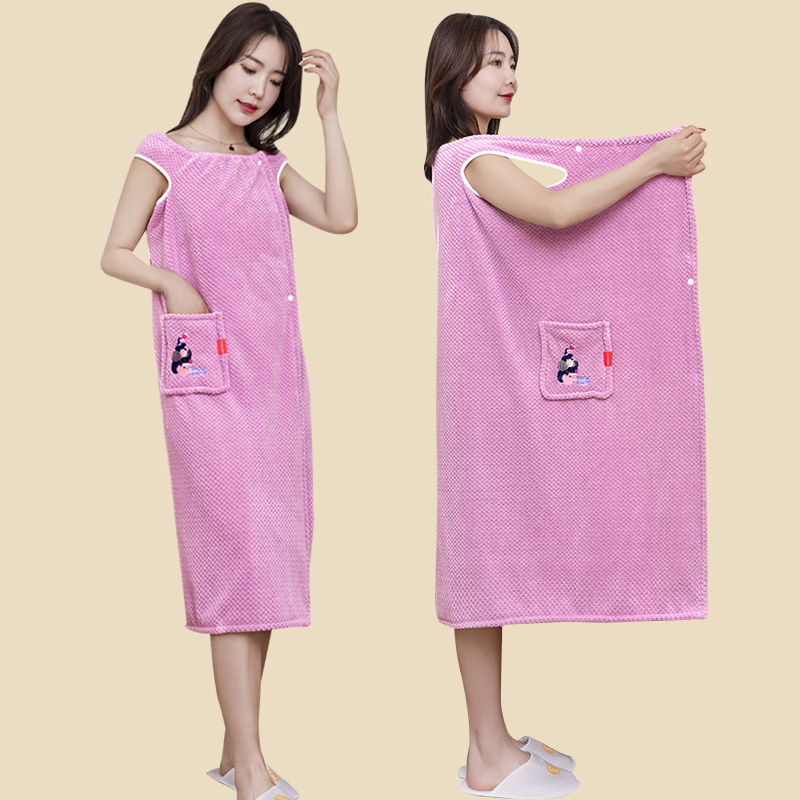 可穿可裹浴巾式浴袍非纯棉全棉女成人柔软吸水家用速干不掉毛可爱