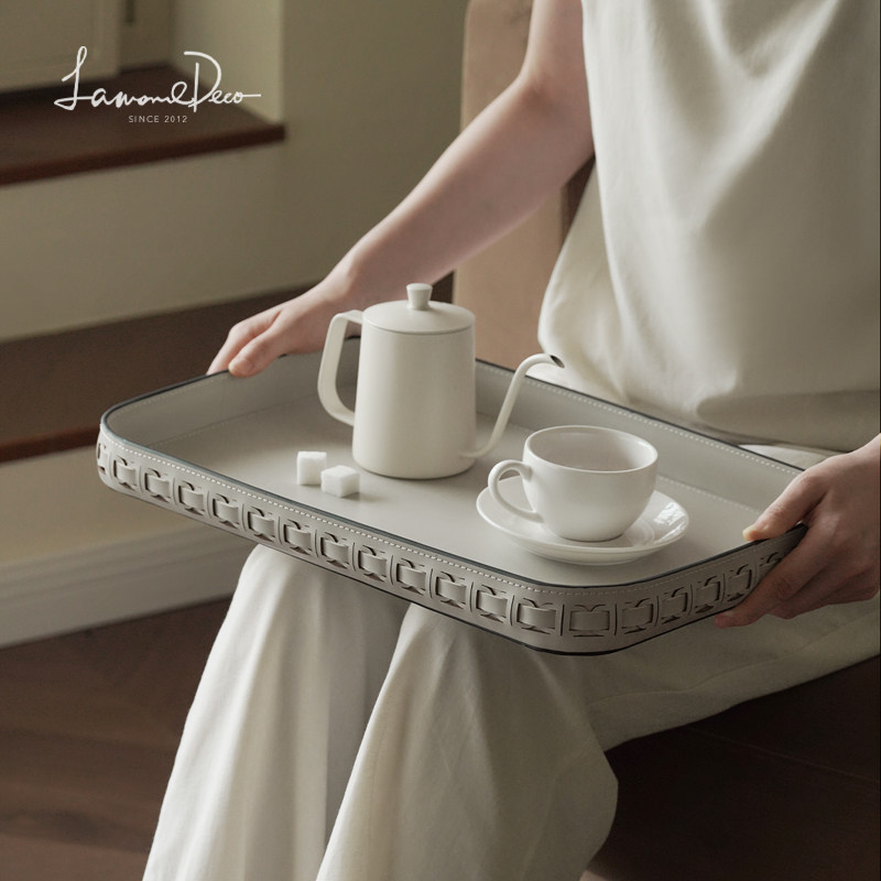 LamomeDeco马鞍革编织皮革香薰托盘客厅茶几摆件高档香水收纳盘,淘宝优惠券,粉丝福利购,淘宝优惠卷