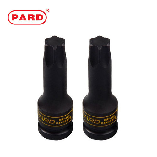 美国PARD进口气动3/8梅花六星型花型旋具套筒风炮扳手批头T15-T55 - 图0
