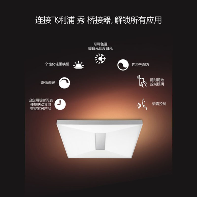 【清仓三折】飞利浦Hue睿哲吸顶灯智能led智控客厅卧室HomeKit - 图2