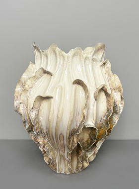 现代简约不规则几何拈花花器酒店民宿样板间售楼处博古架花瓶摆件