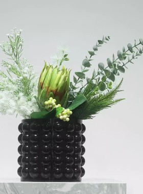 中式落地仿真花摆件售楼处玻璃