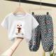 Children's summer suit pure cotton short-sleeved T-shirt mosquito-proof trousers baby summer clothes girls summer two-piece set Children's summer suit pure cotton short-sleeved T-shirt mosquito-proof trousers baby summer clothes girls summer two-piece set
