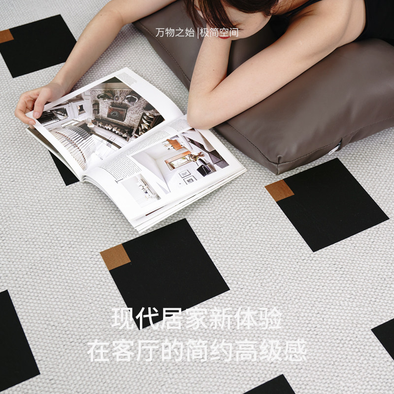 极简客厅卧室侘寂现代轻奢床边毯 慕芬地毯