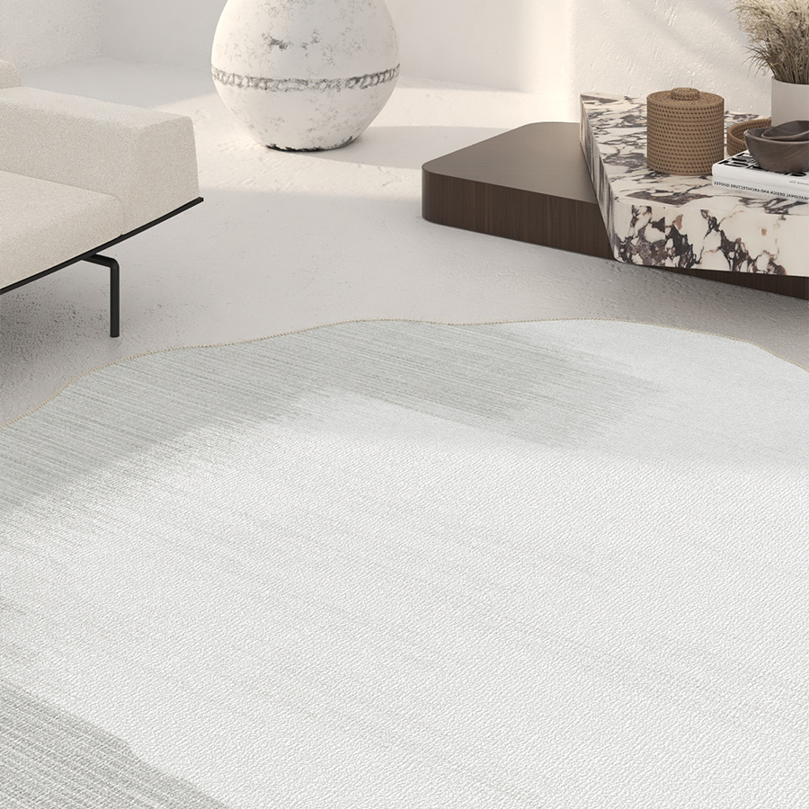 MUFEN 不规则客厅地毯异形卧室床边毯侘寂日式沙发茶几毯防水地垫 - 图3