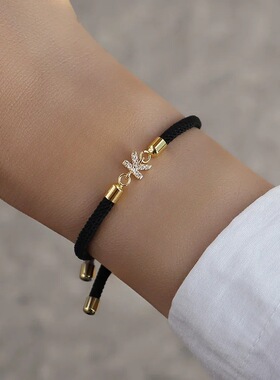 合金镶钻26字母编织手链