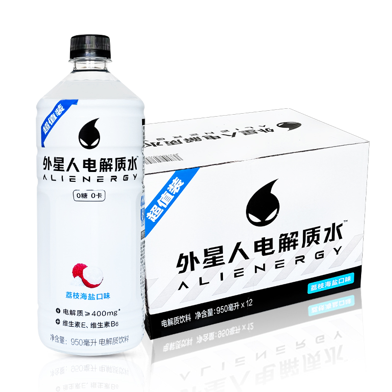 外星人电解质水大瓶装0糖0卡电解质运动健身饮料950ml*12瓶整箱 - 图1