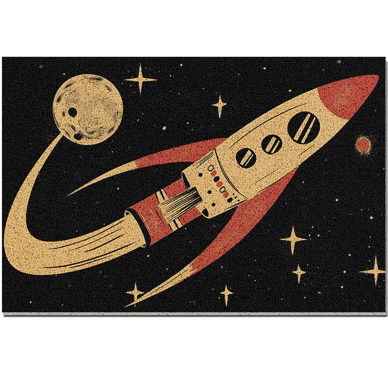 入户门地垫丝圈门外大门口进门脚垫星球星空家用地毯防滑耐脏门垫