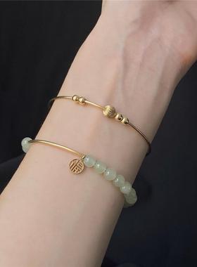 手链手串ins小众设计福字和田玉转运珠牌女玉珠子玉石高级感女生