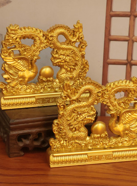 龙凤呈祥合金摆件家居办公室