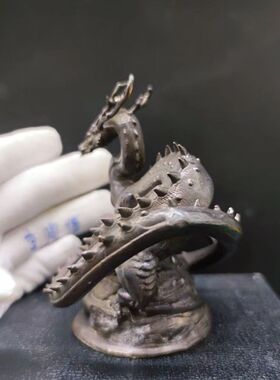 黄铜实心摆件装饰复古做旧龙王