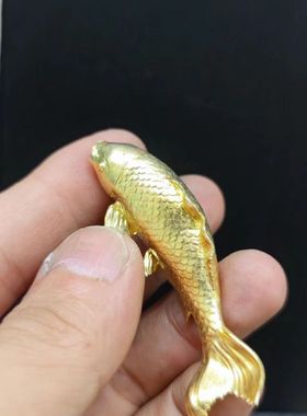 男女情侣黄铜金鲤鱼摆件模型吊坠