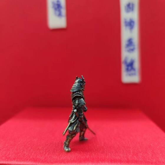 纯铜金属 斜刀 武士古代兵人玩具模型桌面游戏战棋子摆件军事手办