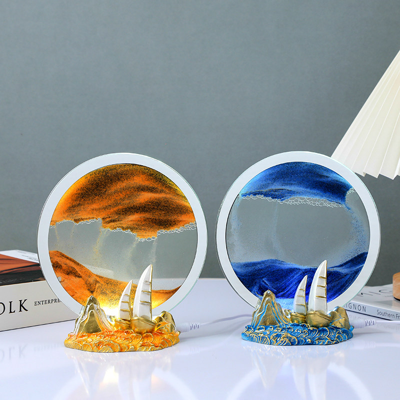 一帆风顺流沙画摆件高级感生日礼物男生兄弟送女友高级感小众实用