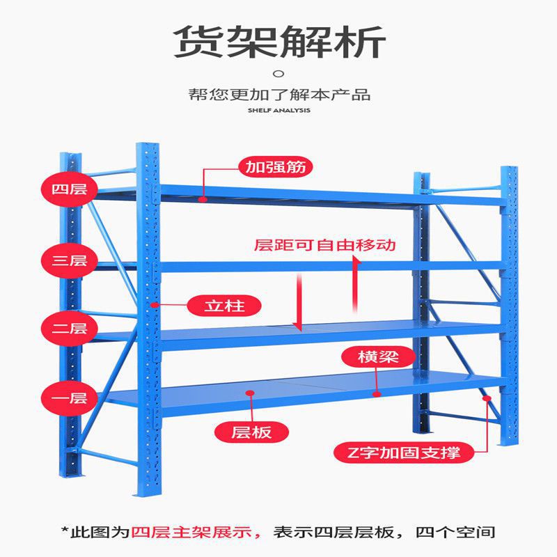 .家用轻型货架仓库仓储库房多层快递架子组装承重储物可拆卸置物-图0