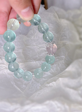 【薄荷绿宝】天然绿萤石手链六芒