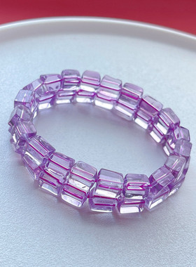 天然紫水晶6*8mm手链女款薰衣草