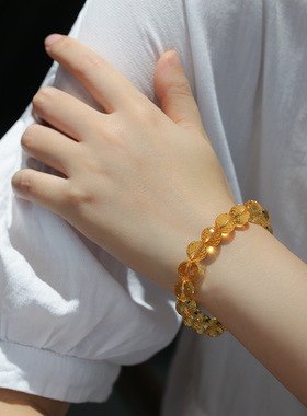 高透压电切面黄水晶手链10mm巴西