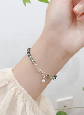 水草玛瑙绿色好看4mm单圈手链DIY