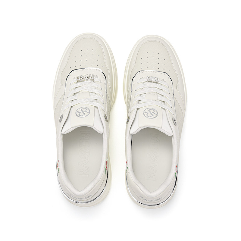 RARE威雅男鞋夏季新款男士牛皮革休闲鞋时尚百搭舒适白色板鞋,淘宝优惠券,粉丝福利购,淘宝优惠卷