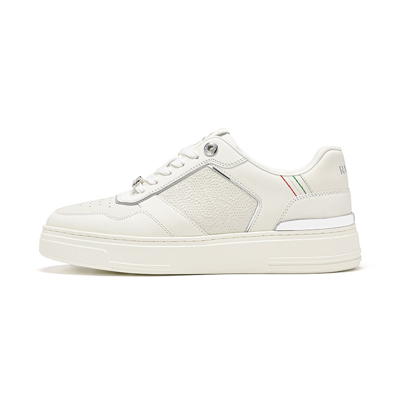 RARE威雅男鞋夏季新款男士牛皮革休闲鞋时尚百搭舒适白色板鞋,淘宝优惠券,粉丝福利购,淘宝优惠卷