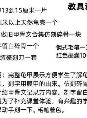甲骨文龟壳雕刻天然真乌龟壳专用龟甲骨学生描绘涂色脱皮文教用品