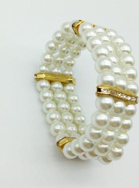 珍珠镶钻女手炼奶油色手环手镯 women pearl bracelet jewelry