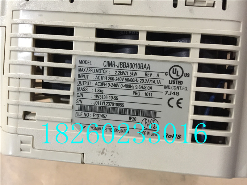 拆机安川变频器J1000 CIMR-JBBA0010BAA 2.2KW/1.5KW 220V.-图0