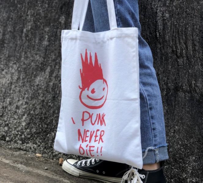 Punk Never Die男女帆布包学生环保袋单肩包摇滚青年电影文艺手袋 - 图2