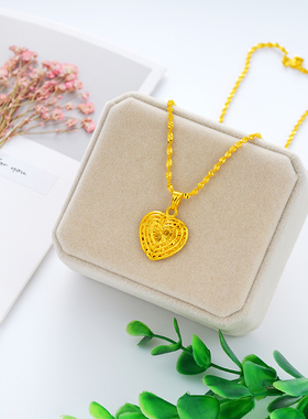 越南沙金项链女锁骨链吊坠久首饰古风汉服配饰金店同款镀金