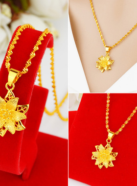 项链2025年新款女款设计感高级越南沙金首饰爱心花朵时尚结婚配饰