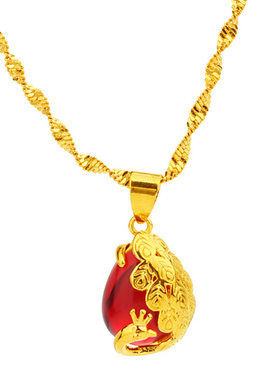 越南沙金项链孔雀貔貅宝石饰品镀金吊坠女锁骨链久不掉色新款首饰