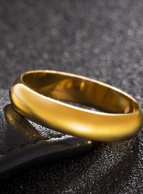 越南沙金戒指男女士时尚镀金仿真情侣百搭对戒欧币首饰金店同款