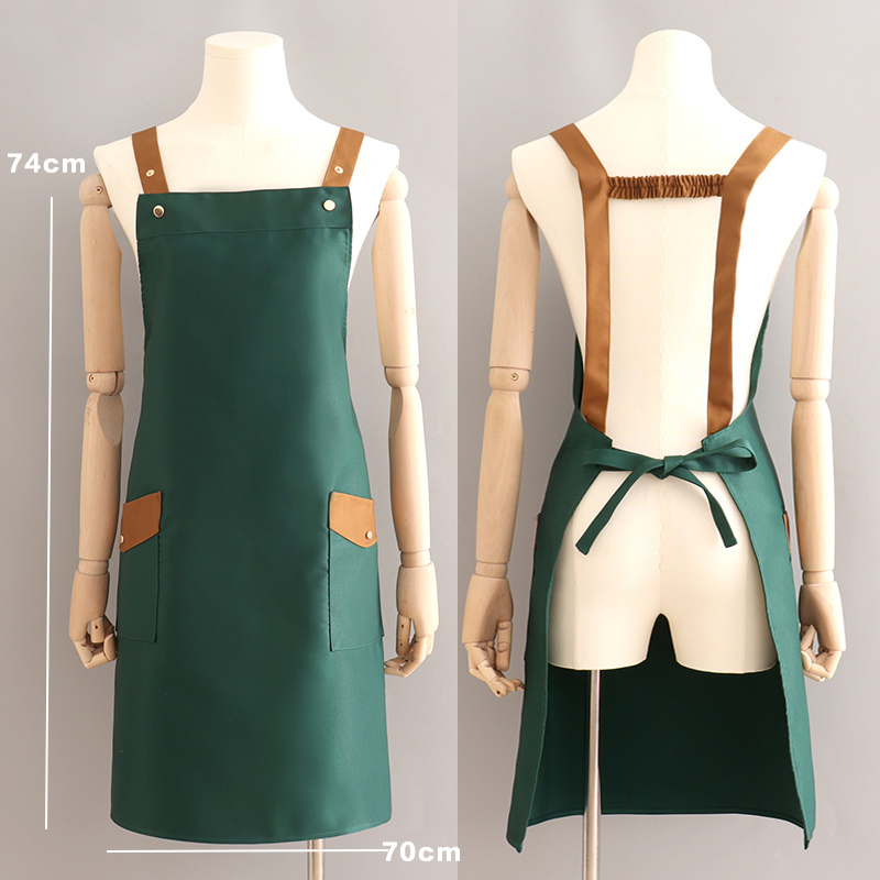 厨房工作围裙定制印字上班工装防水防油耐磨透气男女围腰餐饮奶茶 - 图3