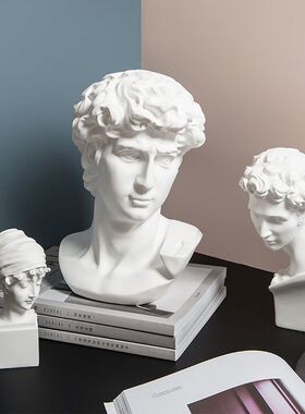 北欧大卫人物树脂雕塑小石膏头像摆件客厅艺术人像家居装饰品摆设