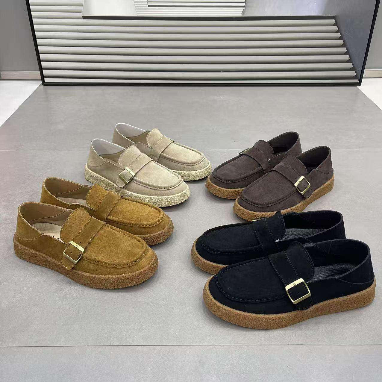 2026年秋季新款磨砂皮一脚蹬懒人豆豆鞋透气乐福鞋男士百搭轻便鞋,淘宝优惠券,粉丝福利购,淘宝优惠卷
