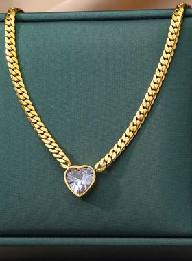 2024 Stainless Steel Heart Necklaces For Women Fashion Gold