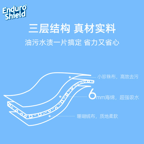 5片澳尔盾双面加厚海绵鱼鳞抹布 家用厨房洗碗清洁超细纤维百洁布 - 图1