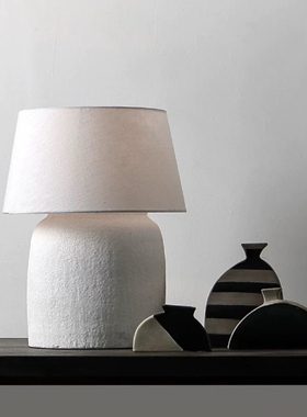 侘寂风台灯日式陶罐台灯民宿禅意装饰复古装灯卧室书桌简约小台灯