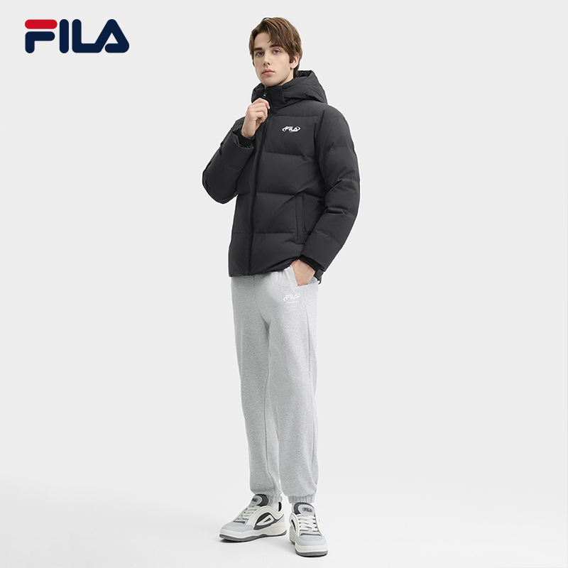 FILA 斐乐官方情侣款羽绒服2024冬新款时尚休闲男女连帽保暖外套