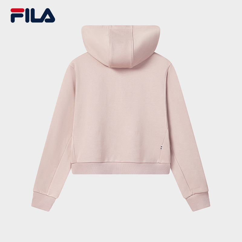 FILA 斐乐官方女子连帽卫衣2026春新款时尚休闲宽松针织长袖上衣 - 图0