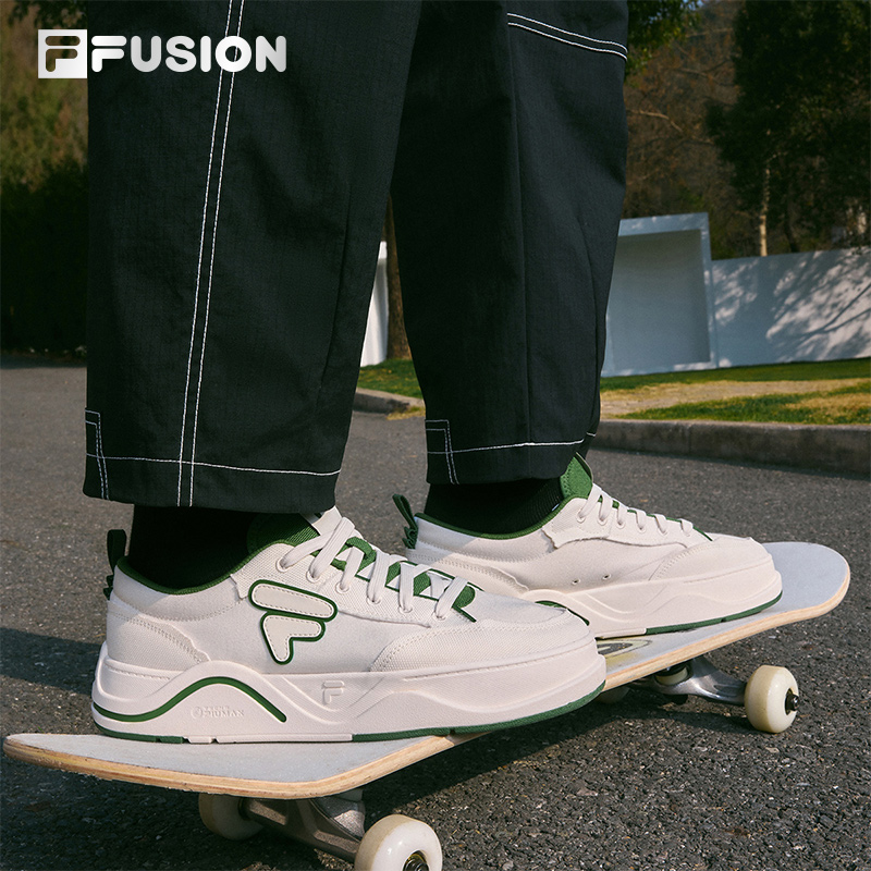 FILA FUSION斐乐潮牌男鞋滑板生活鞋2025夏新款50-50帆布鞋休闲鞋