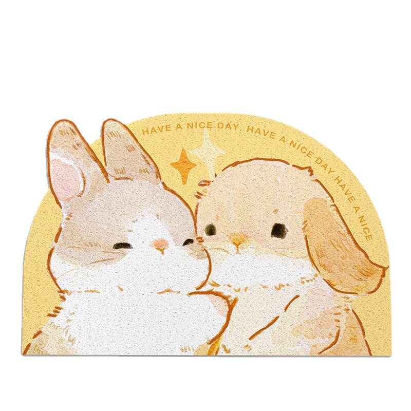 Ins cream style bunny scrapes mud and soil anti-slip floor mat