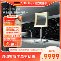 German Ellishow desktop LED with light makeup mirror hotel beauty dresser desktop portable tennis red light mirror 757