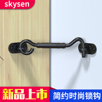 American Barn Door Lock Hook Indoor Door Stainless Steel Spray Plastic Lock Hook Shift Door Lock Hook Lock Push Ramen Hook