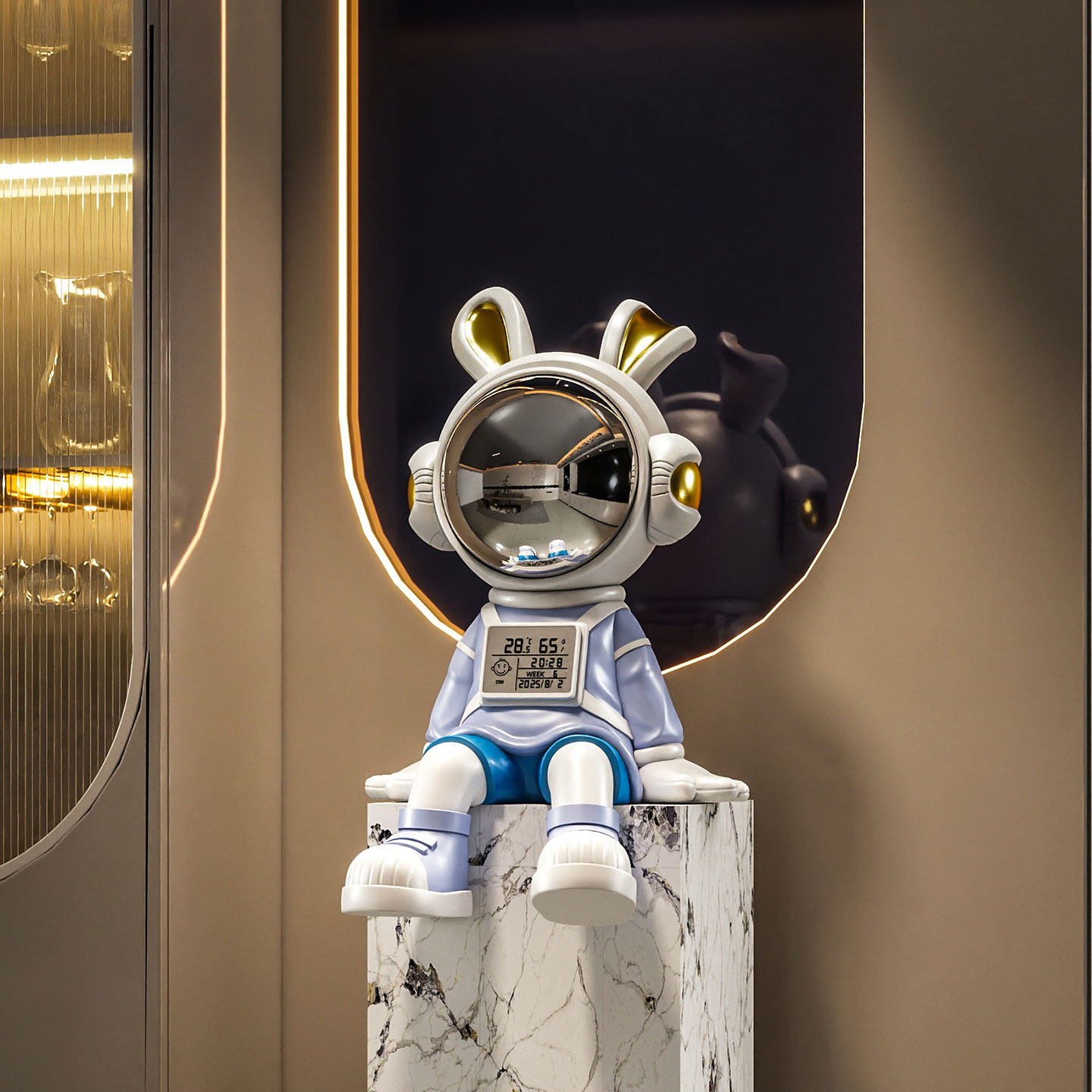 太空人兔子坐姿落地摆件电视柜装饰品蓝牙音响轻奢高级感乔迁礼品,淘宝优惠券,粉丝福利购,淘宝优惠卷