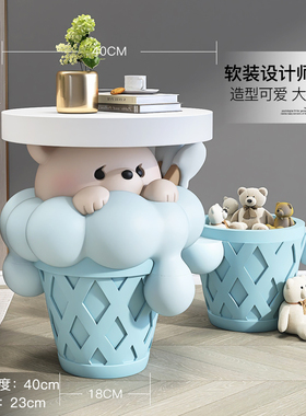 治愈系熊落地摆件客厅托盘