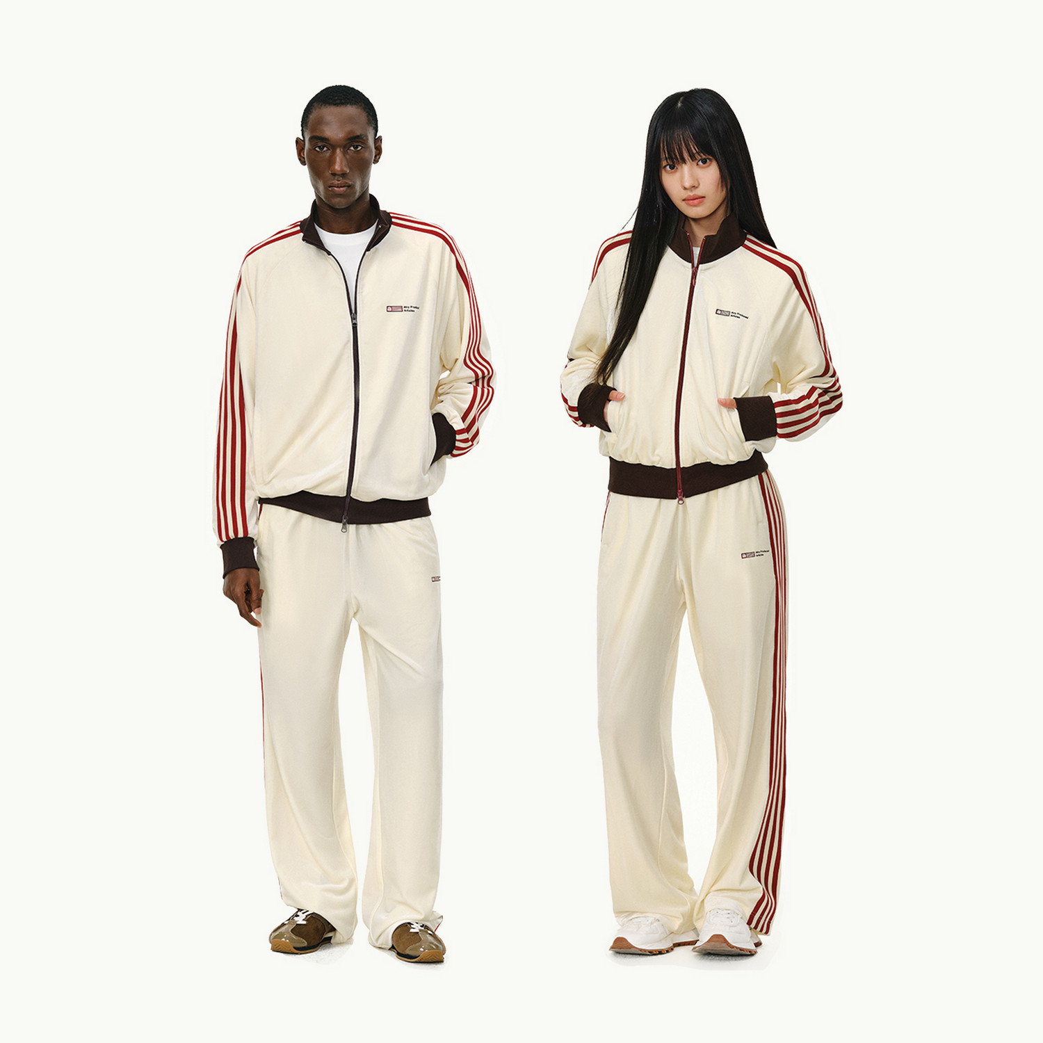 ATRY丝绒休闲裤男国潮美式复古秋季新款撞色重磅运动裤直筒阔腿裤,淘宝优惠券,粉丝福利购,淘宝优惠卷