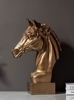 复古风树脂马头电视柜创意摆件