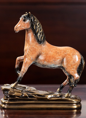 高档马到成功铜马客厅工艺品摆件